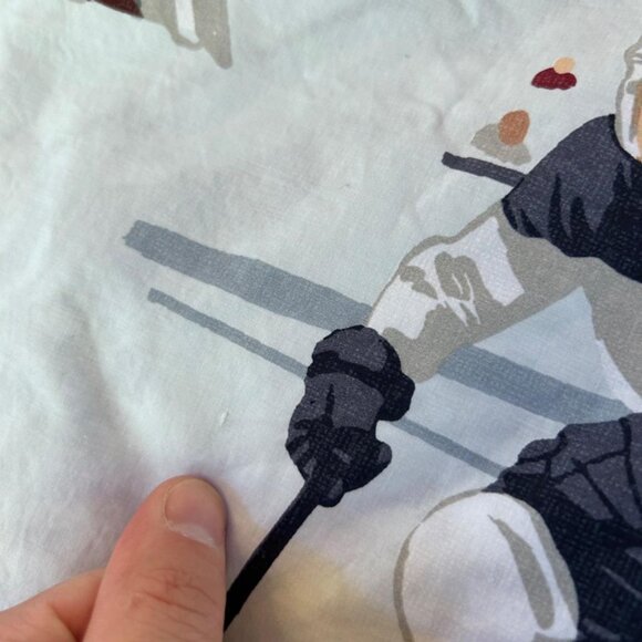 Pottery Barn Kids Organic Cotton Baseball Duvet Cover Twin "Vintage Hockey" - Picture 5 of 5